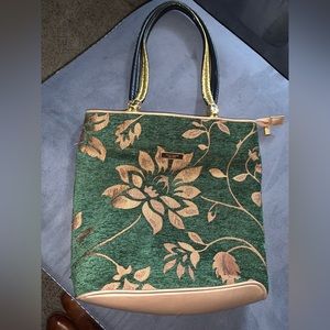Kate Spade vintage bag. Green with gold.